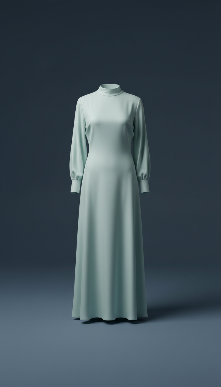 Seafoam white silk dress
